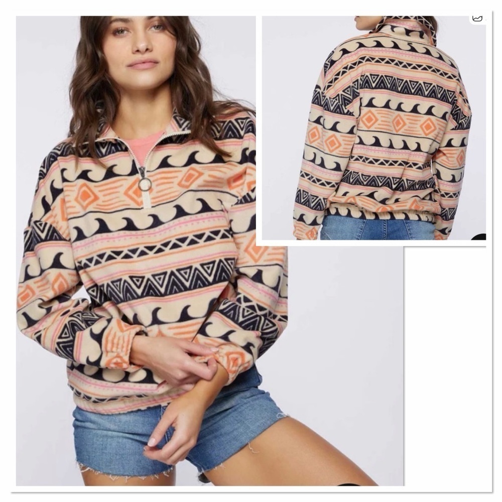 O'Neill Women's Aztec Patterned Fleece Pullover XXL
